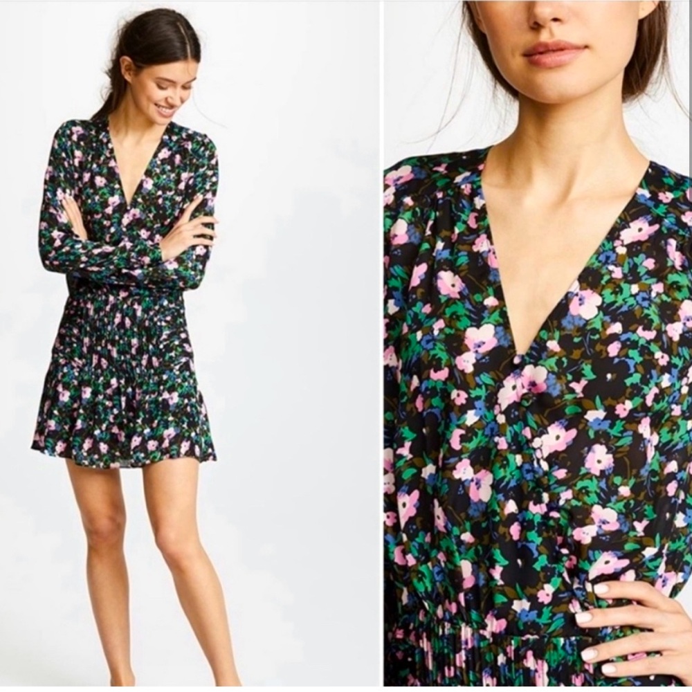 Veronica Beard floral silk long sleeve dress SZ 10